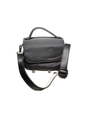 Buxton Black Nylon Crossbody Bag Purse Checkbook Adjustable Strap Zip Closures